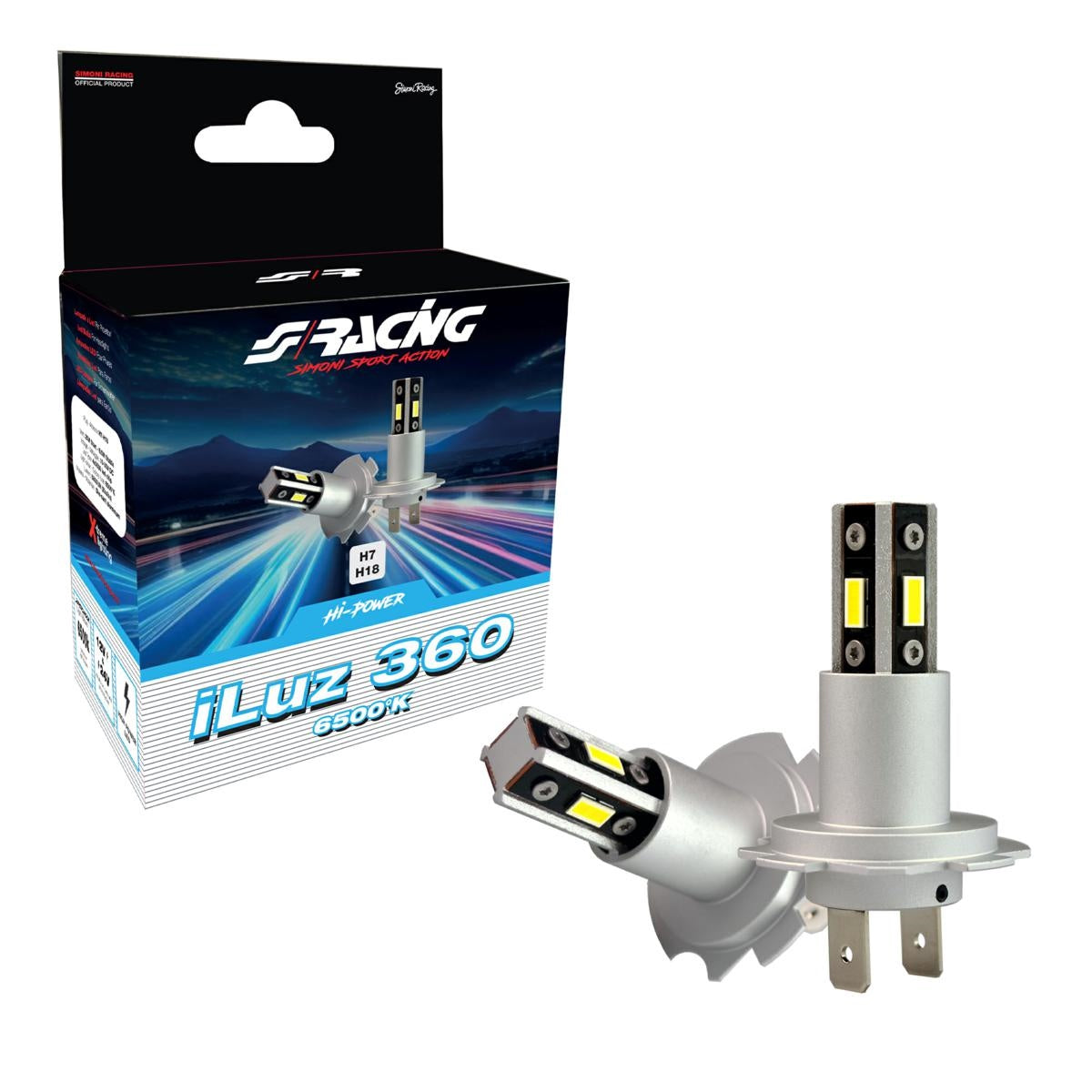 Lampadine led H7-H18 iLuz 360 per faro lenticolare